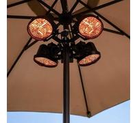 Multi-Sol Outdoor Parasol Heater with 4 Ruby Heating Elements - Efficient Radiant Heat for Patios, Gardens, and Outdoor Spaces, 5m Cable, 5000-Hour Lifespan, Easy to Mount, Weather-Resistant