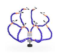 Multi Soldering Station Helping Third Hand Stand with 8PCS Flexible Arms Desk clamp for PCB Welding Repair Tool(Silver Y8BE-SY)