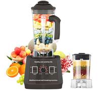 Multi Speed Smoothie Blender / 5000W with 2.5L BPA-Free Tritan Container, 2 in 1 Food Jug Blender,4 Stainless Steel Blades with 9 Speed for Ice/Soups/Nuts/Smoothie/Juices (Black)