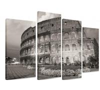 Multi Split Panel Canvas Artwork Art - Dramtic Sky Above Colosseum In Rome Amphitheatre Italy Famous Landmark Stadium - ART Depot OUTLET - 4 Panel - 101cm x 71cm (40"x28")