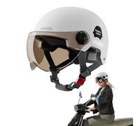 Multi Sport Protection Motorcycle Safety Hat - Retro Half Shell Biker Helmet, Robust Protective Outer Shell, Street Legal Headgear | Adjustable Chin Strap, Stylish Look For Chopper Motorbike