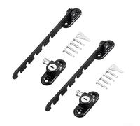 Multi Stage Adjustable Window Lock Limiter 2pcs with U Shaped Gear Design for Secure Window Control and Wind Resistance Suitable for Residential Use (Black)