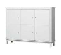 Multi-Storage 3-Door Birch Wood Dresser White one size