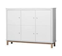 Multi-Storage 3-Door Oak Dresser White one size