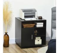 HOMCOM Multi-Storage Printer Unit Office Organisation w/ 5 Compartments Black