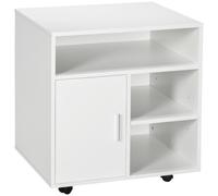 HOMCOM Multi-Storage Printer Unit Office Organisation w/ 5 Compartments White