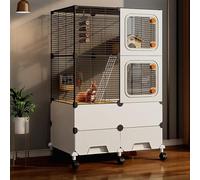 Multi-storey Metal Ferret Squirrel Cage, Encrypted Iron Net, with Removable Rolling Stand, for Squirrel/honey Quoll