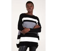 Multi Stripe Colour Block Jumper Blue Vanilla Grey M/L