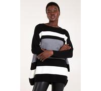 Multi Stripe Colour Block Jumper Blue Vanilla Grey S/M