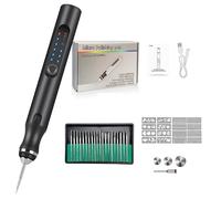Multi-Surface Engraving Pen:Engrave on 50+ Materials with 20 Free Bits, Ultimate DIY & Artistic Engraving Tool(Black)