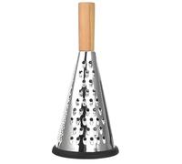 Multi-Surface Grater With Beechwood Handle, Storage Container, And Lid, 9-Inch Height, Cone Shaped For Cheese & Veggies