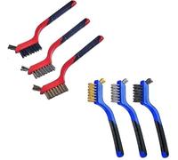 Multi-Surface Heavy Duty Wire Brush Set 3pc Steel, Brass & Nylon Brushes Great for Rust Paint Varnish Prep Removal & DIY Projects