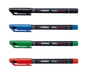 Multi-Surface Marker - STABILO OHPen Universal Fine - Pack of 4 - Assorted Colours