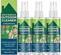 Multi-Surface Outdoor Cleaner Concentrate, Powerful Outdoor Surface Cleaner Spray, Fast Acting Stain Remover for Patio, Deck, Fence, Wood, Brick & Concrete, Concentrated Care (3pcs)