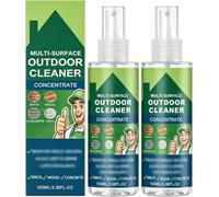 Multi-Surface Outdoor Cleaner Concentrate, Powerful Outdoor Surface Cleaner Spray, Fast Acting Stain Remover for Patio, Deck, Fence, Wood, Brick & Concrete, Concentrated Care (2pcs)