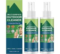 Multi-Surface Outdoor Cleaner Concentrate, Powerful Outdoor Surface Cleaner Spray, Fast Acting Stain Remover for Patio, Deck, Fence, Wood, Brick & Concrete (2pcs)