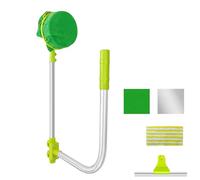 Multi-Surface Window Scraper & Squeegee - Telescopic Pole for High Windows - Durable ABS Plastic & Metal - Quick Cleaning (Yellow Green, 56.5cm)