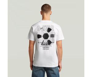 Multi Technique Back Graphic Tee - White - Men XS