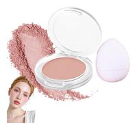 Multi-Texture Blush & Highlighter Palette with Puff - Long-Lasting Jelly Blush Stick & Cream for Face Contour - Natural Matte & Glow Finish Compact Cheek Makeup Kit for Daily Use (Milk Tea Almond)