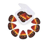 Multi-Thickness Guitar and Ukulele Las Vegas Sunset Print Picks-12 pcs in Storage Tin (0.46, 0.71, 0.96mm)