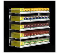Multi-Tier Acrylic Cigarette Display Rack, 5 Layers & 9 Columns Automatic Pushers, Transparent Retail Holder for Supermarkets & Convenience Stores