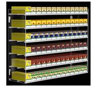 Multi-Tier Acrylic Cigarette Display Rack, Automatic Pushers for Supermarket, 6-Layer Transparent Cigarette Case, Retail Cabinet Holder with 13 Columns, Ideal for Convenience Stores