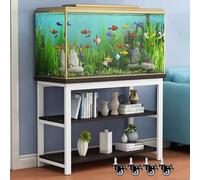 Multi-Tier Aquarium Stand Cabinet for Fish Tanks & Reptile Terrariums | Rolling Space-Saving Organizer Rack | Ideal for Home & Commercial Pet Breeding