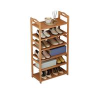 Multi-Tier Bamboo Shoe Rack for Entryway Space-Saving Freestanding Shoe Shelf for Small Spaces 6-Tierfor Bedroom Dorm or Apartment Storage (60cm)