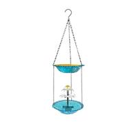 Multi-Tier Cascade Hanging Solar Bird Bath, Premium Glass Bowl Hanging Water Fountain with Solar Pump, Outdoor Garden Decor Bird Feeder Bath for Wild Birds & Hummingbirds