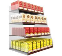 Multi-Tier Clear Acrylic Display Shelves for Cigarettes, Automatic Showcase Divider Pusher Tray Rack, Retail Store Market Stand (Size: 38.5x29x61.5cm)