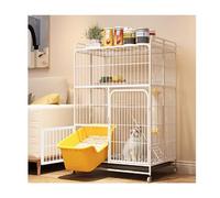 Multi-Tier Collapsible Cat Cage, Heavy Duty Metal Pet Enclosure with Storage, Large Playpen for Indoor and Outdoor Use, Ideal for Cats and Ferrets