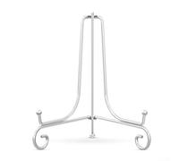 Multi Tier Iron Rack for Displaying Tea Cakes and Desserts with Hanging Plate for Photo Frame Support in Kitchen or Party Settings (2 Silver)