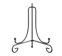 Multi Tier Iron Rack for Displaying Tea Cakes and Desserts with Hanging Plate for Photo Frame Support in Kitchen or Party Settings (2 Black)