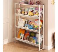 Multi-Tier Metal Behind the Door Bookshelf, Tall Narrow Floor Standing Bookcase, Display Storage Organizer for Books, Bedroom, Living Room