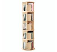 Multi-Tier Revolving Bookshelf - 360° Rotating Solid Wood Bookcase 2/3/4/5/6 Tiers Space-Saving Open Library Shelf for Home & Office nization (Size: 46 * 159cm)