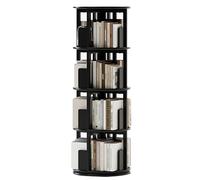 Multi-Tier Rotating Bookcase Simple living room storage shelf Ample(Black,130 * 45 cm)