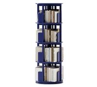 Multi-Tier Rotating Bookcase Simple living room storage shelf Ample(Blue,130 * 45 cm)