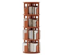 Multi-Tier Rotating Bookcase Simple living room storage shelf Ample(Orange,130 * 45 cm)