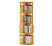Multi-Tier Rotating Bookcase Simple living room storage shelf Ample(Yellow,130 * 45 cm)
