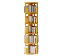 Multi-Tier Rotating Bookcase Simple living room storage shelf Ample(Yellow,161 * 45 cm)