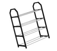 Multi-Tier Shoe Rack Sturdy Stainless Steel & Plastic Storage Shelf Easy to Install 4-Tier for Home Dormitory and Entryway Space-Saving Solution