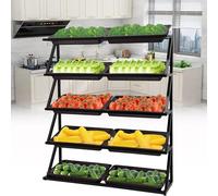 Multi-Tier Storage Basket for Retail Stores, Organize Fruits Vegetables Snacks Efficiently