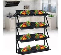 Multi-Tier Storage Basket for Retail Stores, Organize Fruits Vegetables Snacks Efficiently