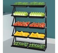 Multi-Tier Storage Basket for Retail Stores, Organize Fruits Vegetables Snacks Efficiently