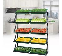 Multi-Tier Storage Basket for Retail Stores, Organize Fruits Vegetables Snacks Efficiently