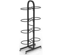 Multi-Tier Yoga Ball Storage Rack with Rolling Stand Space-Saving for Fitness & Stability Balls Perfect for Home Gym or Studio Use