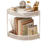 Multi Tiered Bookshelf for Desk Metal File Organizers Desktop Storage Organizers Multipurpose Display Shelf Rack Office Desk Accessory