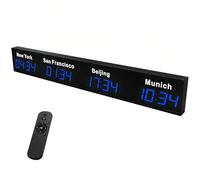 Multi-Time Zone Digital World Clock, Large LED Display, Customizable Design, Wall-Mounted, Perfect for Hotels, Offices, and Home Decor