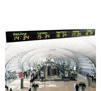 Multi Time Zone Wall Clock - LED Digital Display for Multiple Cities, Ideal for Hotels, Airports, and Entertainment Venues