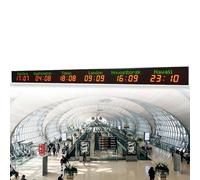 Multi Time Zone Wall Clock - LED Digital Display for Multiple Cities, Ideal for Hotels, Airports, and Entertainment Venues